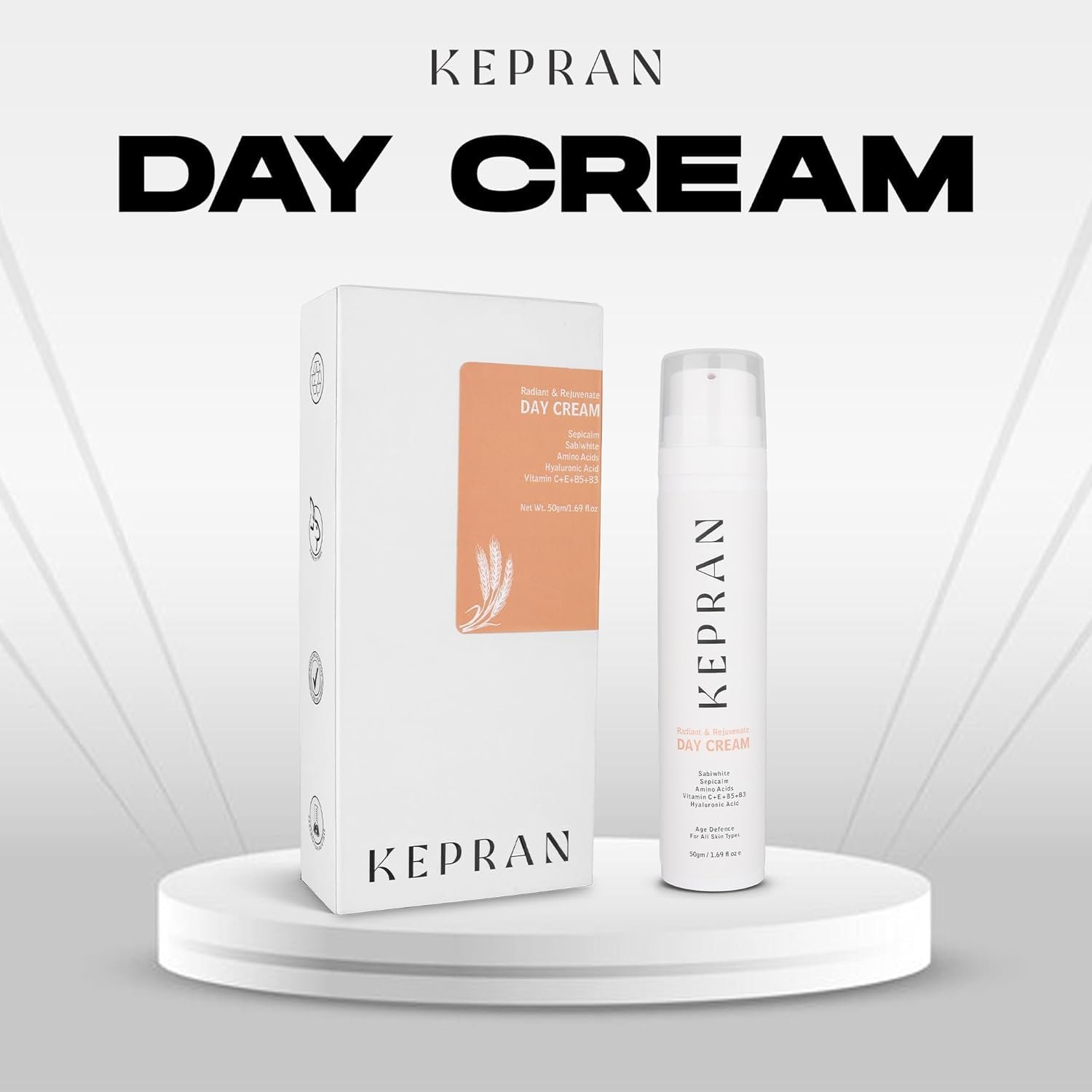 Radiant & Rejuvenate Day Cream with Hyaluronic Acid and Vitamins, 50ml