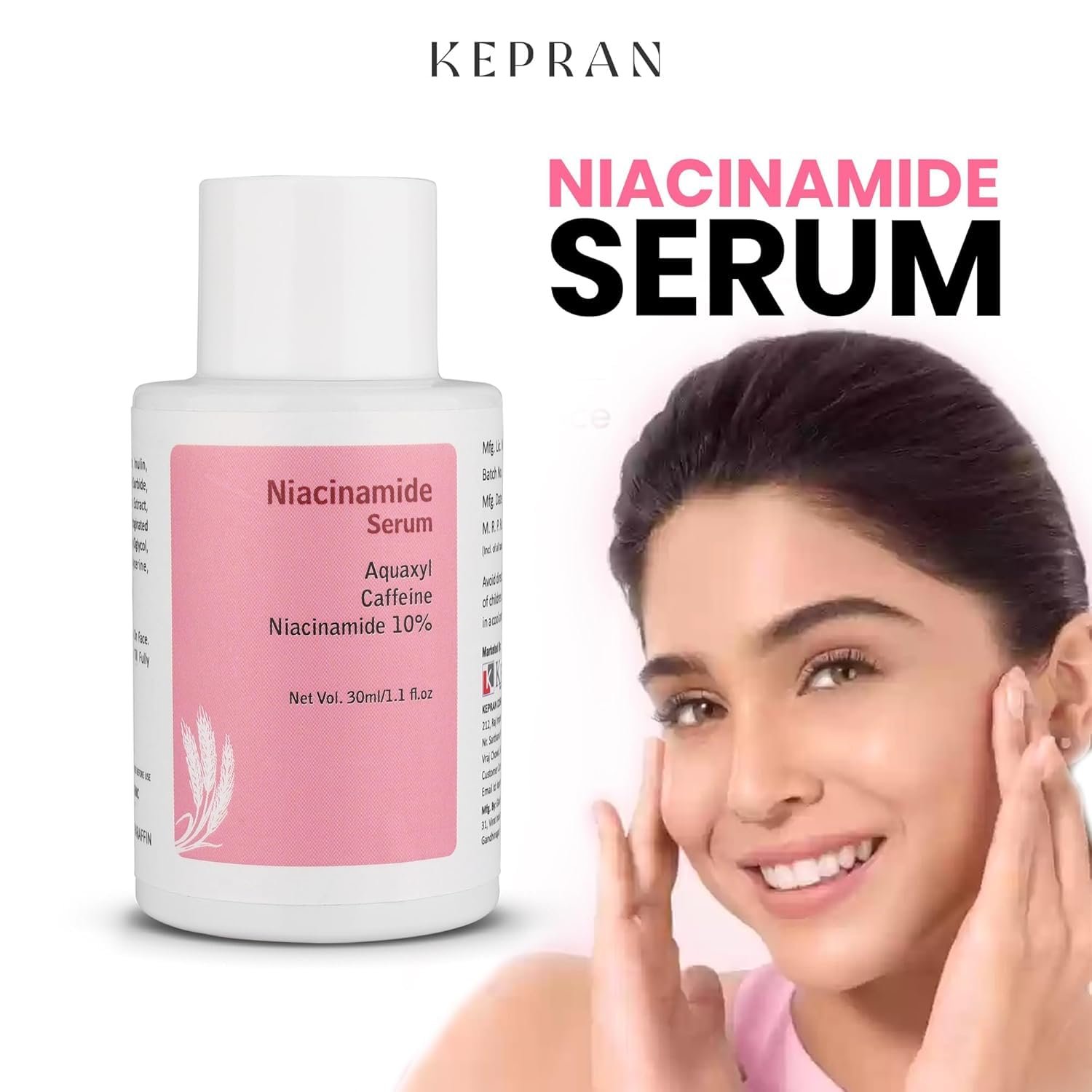 Niacinamide Serum with Aquaxyl and Caffeine, 10% niacinamide, 30ml