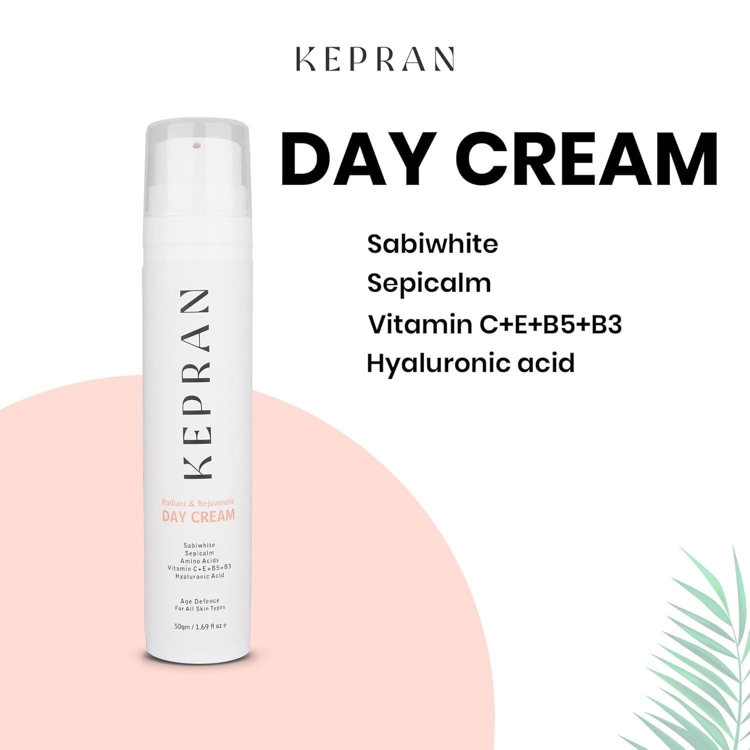 Radiant & Rejuvenate Day Cream with Hyaluronic Acid and Vitamins, 50ml