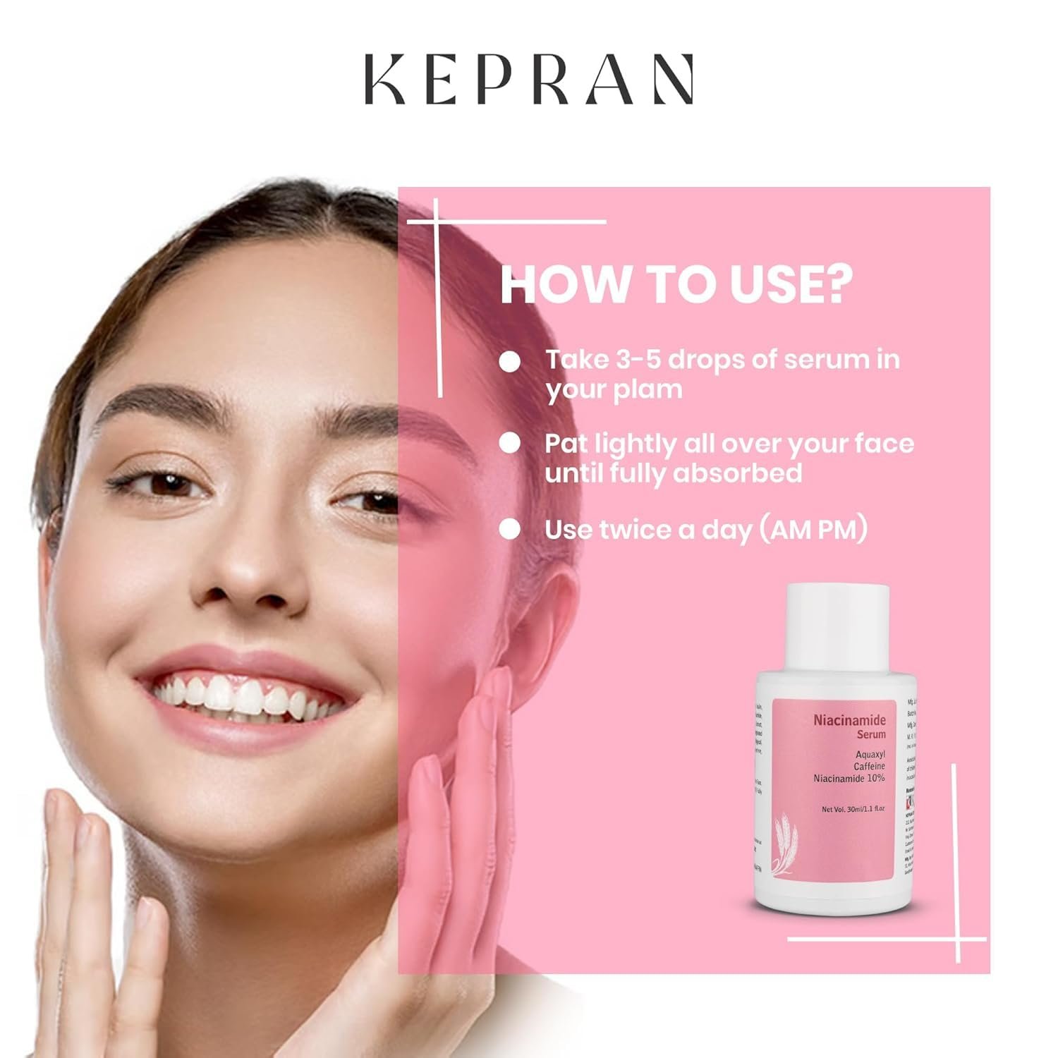 Niacinamide Serum with Aquaxyl and Caffeine, 10% niacinamide, 30ml