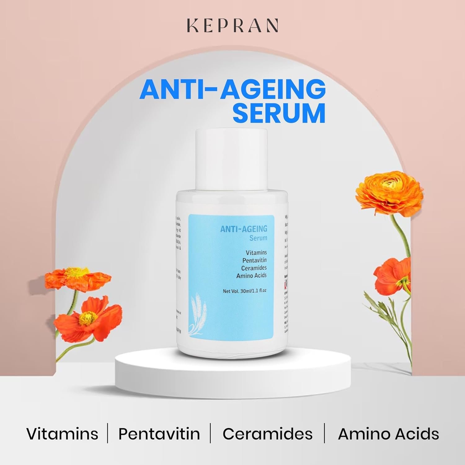 Anti-Ageing Serum with Vitamins, Pentavitin, Ceramides, Amino Acids, 30ml