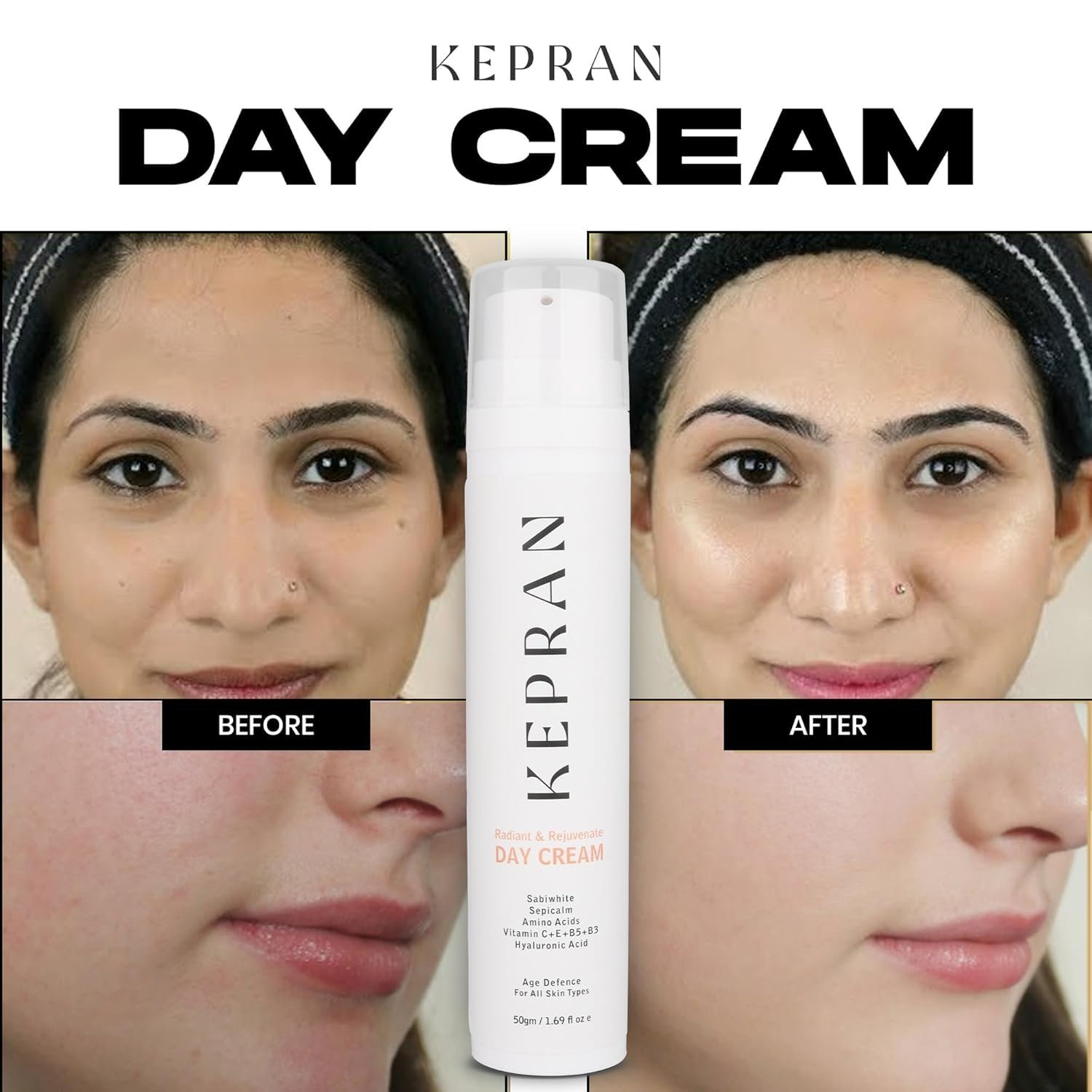 Radiant & Rejuvenate Day Cream with Hyaluronic Acid and Vitamins, 50ml